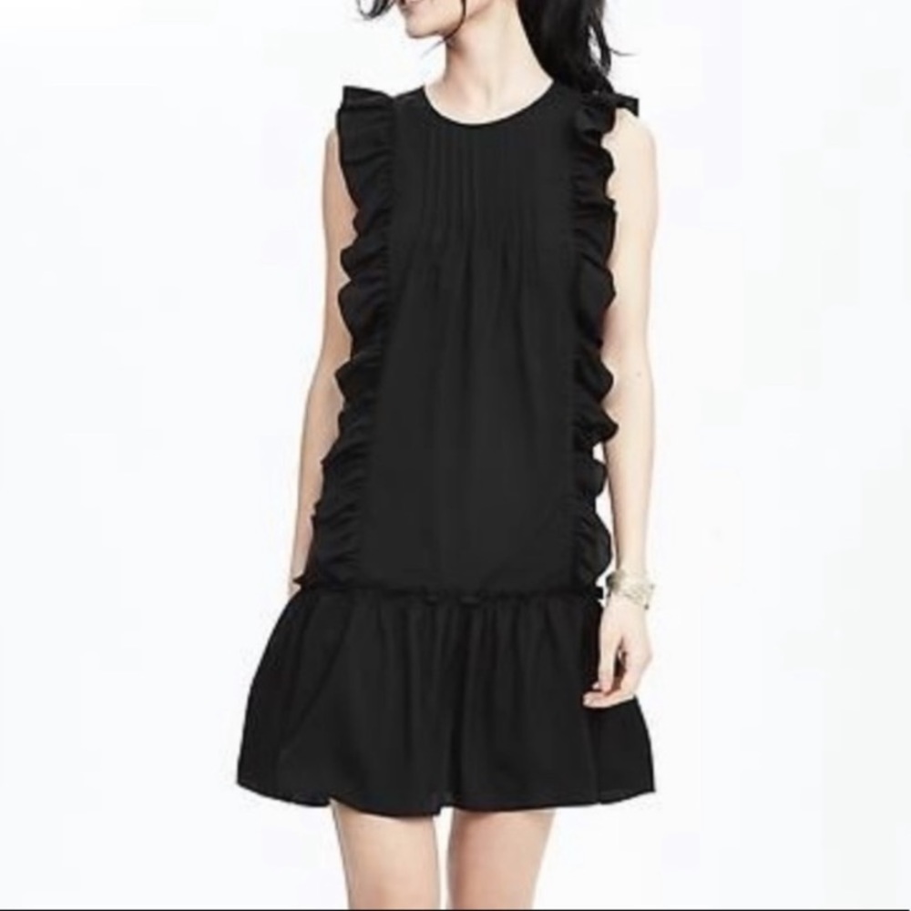 Banana Republic Little Black Ruffle Dress